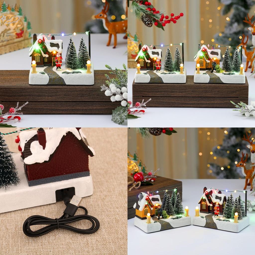 Weihnachtsmann Harz Spieluhr Weihnachtsszene Mit Licht Für Feiertagsdekorationen Und Geschenke