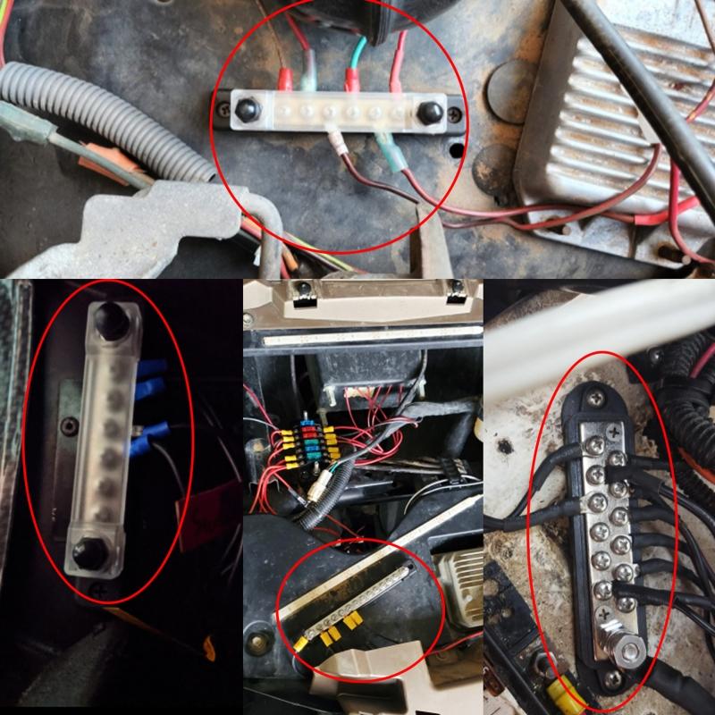 Terminal Bus Bar Ground Power Distribution Terminal Block Bus Bar with Cover for Auto Marine Car Pickup Trailer RV Boat