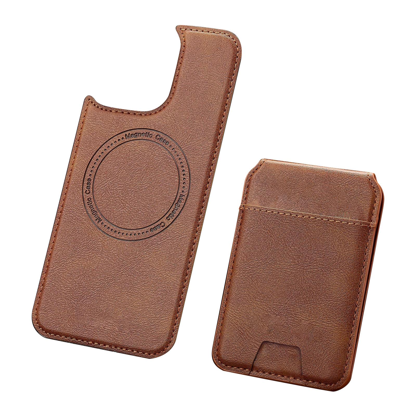 

Кожаные чехлы-кошельки 2 в 1, отстегивающиеся, совместимые с чехлом с держателем для карт, блокировкой RFID, совместимые с зарядкой 6.9, подставка One Size коричневый
