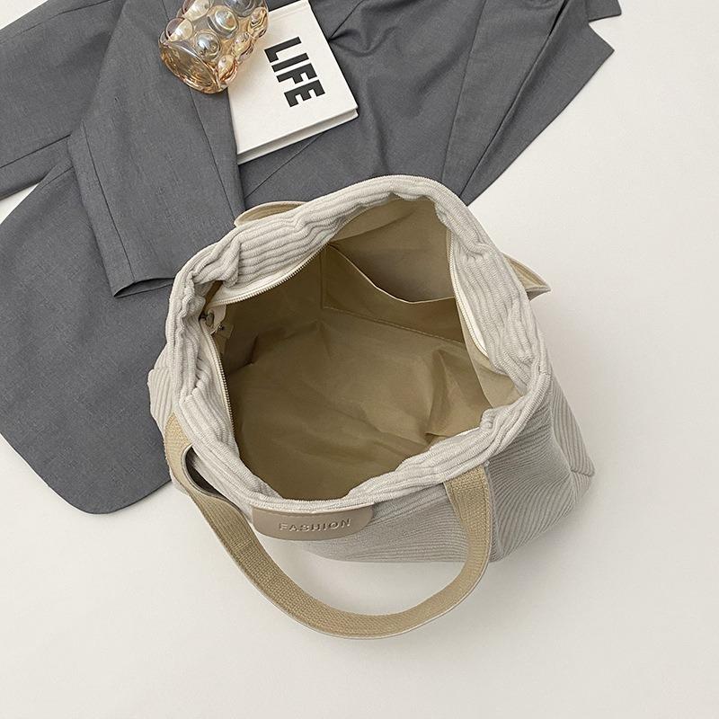 Casual Large-capacity Tote Bag Corduroy Bag New Autumn and Winter Shoulder Handbag Commuter Bag