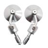 Universal Passender Motorrad Rückspiegel, Kompatibel mit 0,9 Zoll (22 mm) Griffe, galvanisiertes Silber, CNC-Bearbeitung, Aluminium