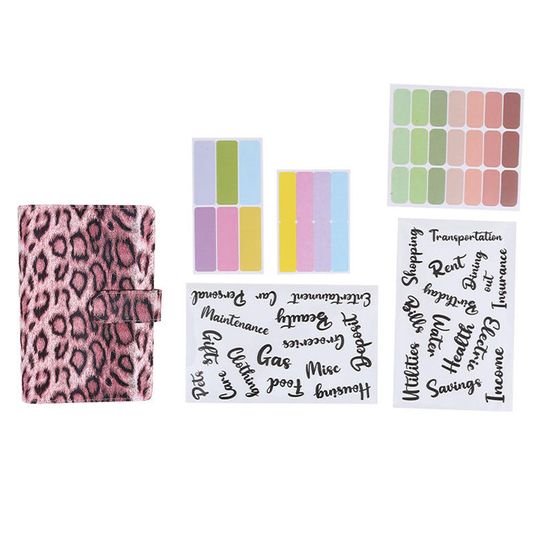 A6 Money Saving Binder Notebook with Cash Envelopes Cow Print Expense Budget Saving Challenge Planner