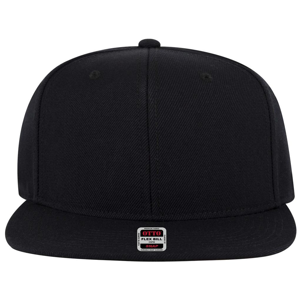 Otto Flat Visor Snapback Black with Green Brim Lining Cap,