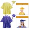 1 set unisex per bambini, toga per laurea, cappello, set con cerniera frontale, nappa larga, etichetta dell'anno, toga per cerimonia di laurea, set con nappa.
