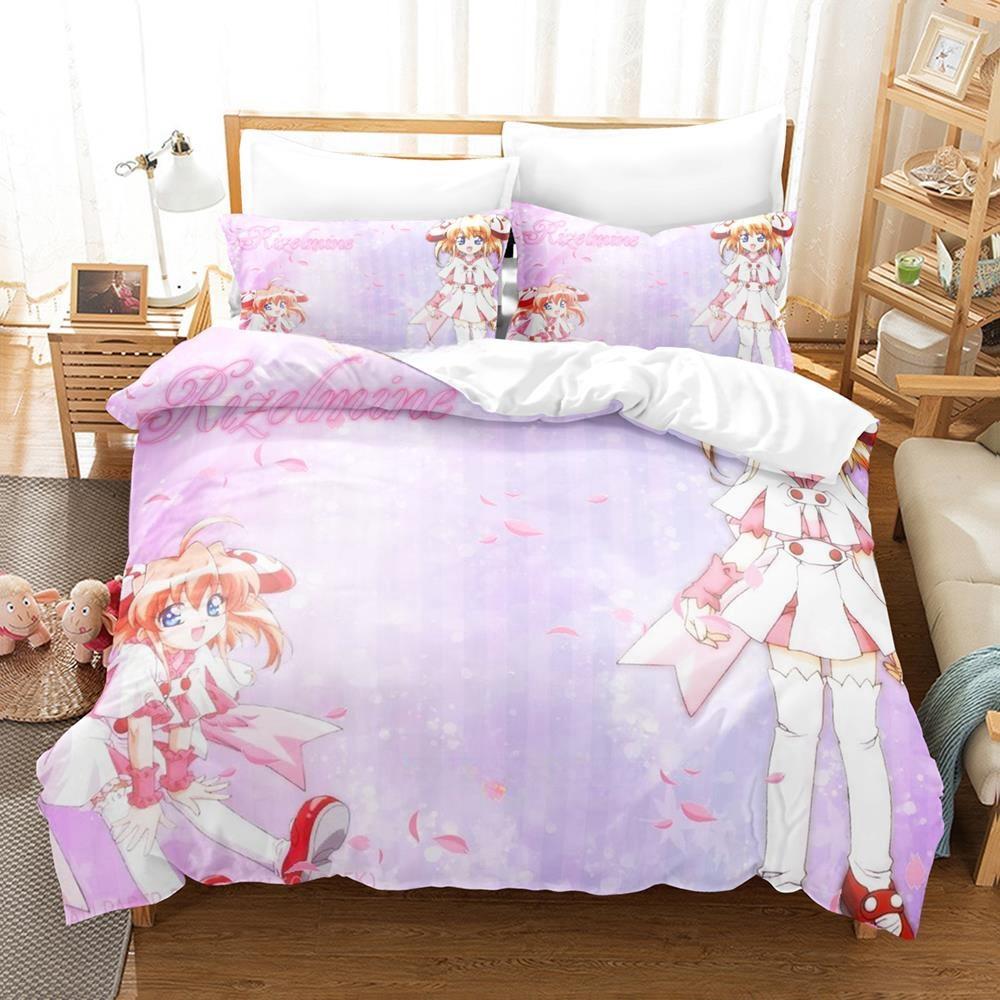 3D Printing Anime Kawaii Girls Rizelmine Bedding Set Single Twin Full Queen King Size Bed Set Adult Kid Bedroom Duvet Cover Sets