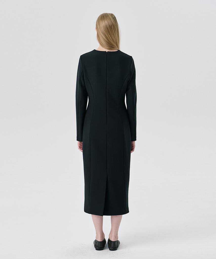 Bundercammer Ponte Fitted Dress_Black