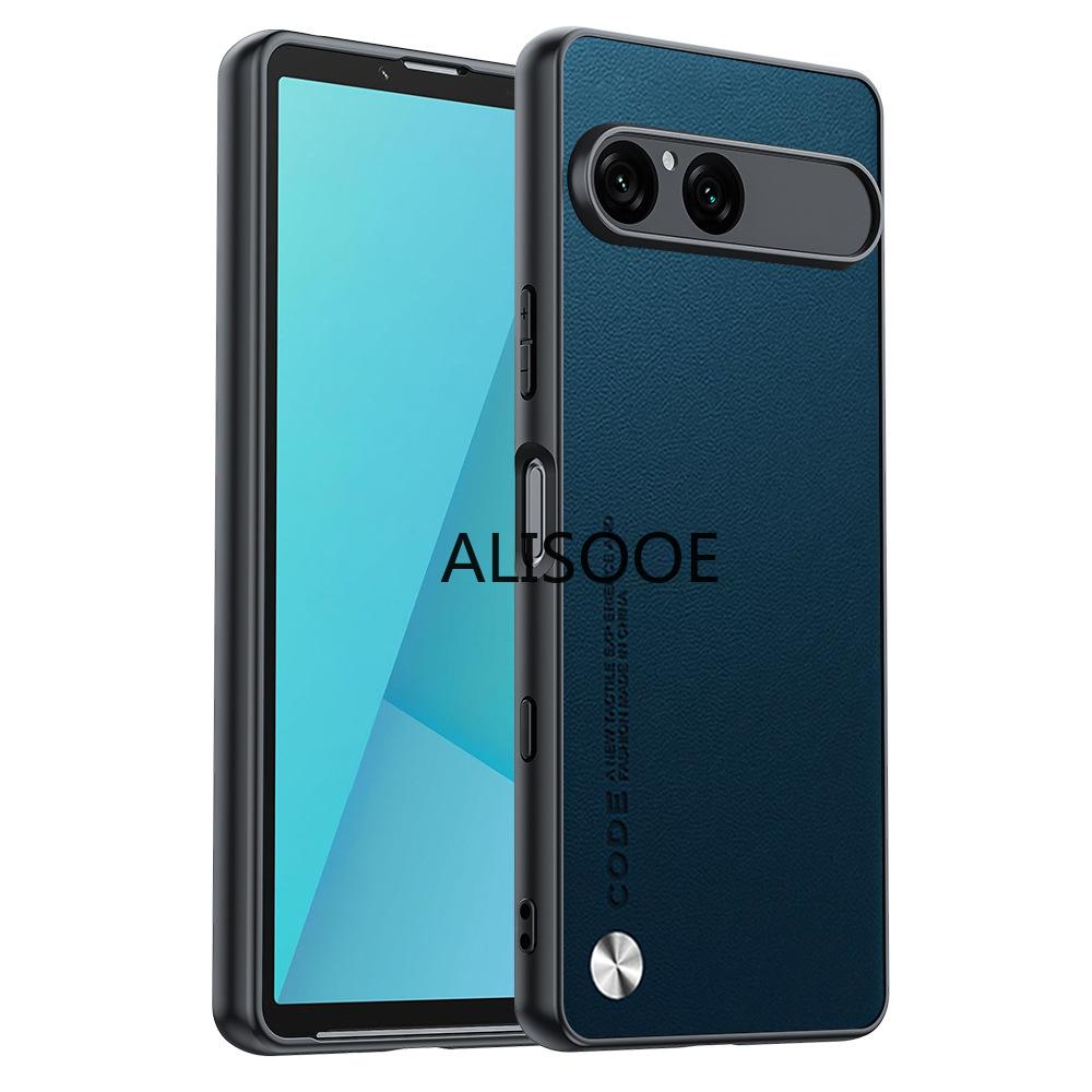 Etui dla Sony Xperia 10 VII Luksusowe Etui Ochronne z PU-Skóry o Teksturze Włókna dla Sony Xperia10 VII Capa Wstrząsoodporna Funda