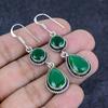 Natural Skota Emerald Gemstone Handmade 925 Sterling Silver Earring 2.17" B6o18