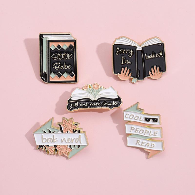 Alloy Stylish Brooch With Playful Cartoon Flowers And Letters Perfect For Unique Fashion Statements