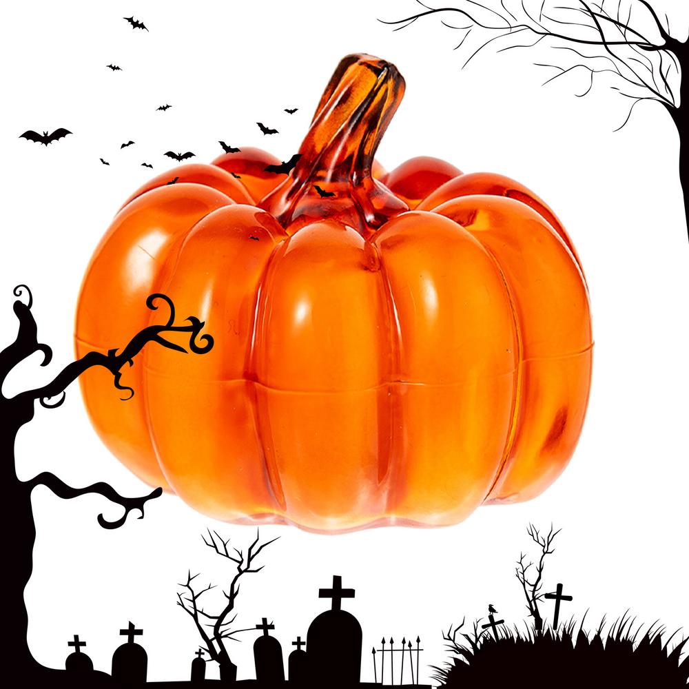 Light Up Pumpkin Decor Spooky Pumpkin Table Ornaments Halloween Night Light Pumpkin Decor Jack-O-Lantern Light Table Centerpiece