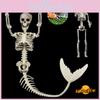 Halloweenstil Fiskbensskelett Livsliknande Sjöjungfruben För Festlig Uppställning 80cm Fiskben 40cm Stående Skelett