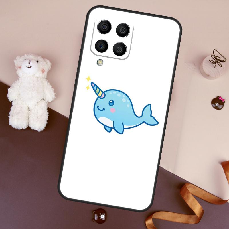 Cute Sea Narwhal Quotes Case For Samsung Galaxy M13 M54 M34 M14 M56 M36 M16 M31 M11 M53 M12 M32 M52 M35 M55 M15 M06