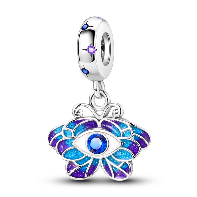100% Rame Zircone Scintillante Occhio del Diavolo Occhio di Horus Auguri Migliori Portafortuna Perline Adatte a Braccialetti da 3 mm Gioielli Fai da Te