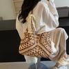 Straw Knitting Bag Hollow Out Tote Bag Beach Shoulder Bag Holiday Travel Handbag Boho Shoulder Purse for Women