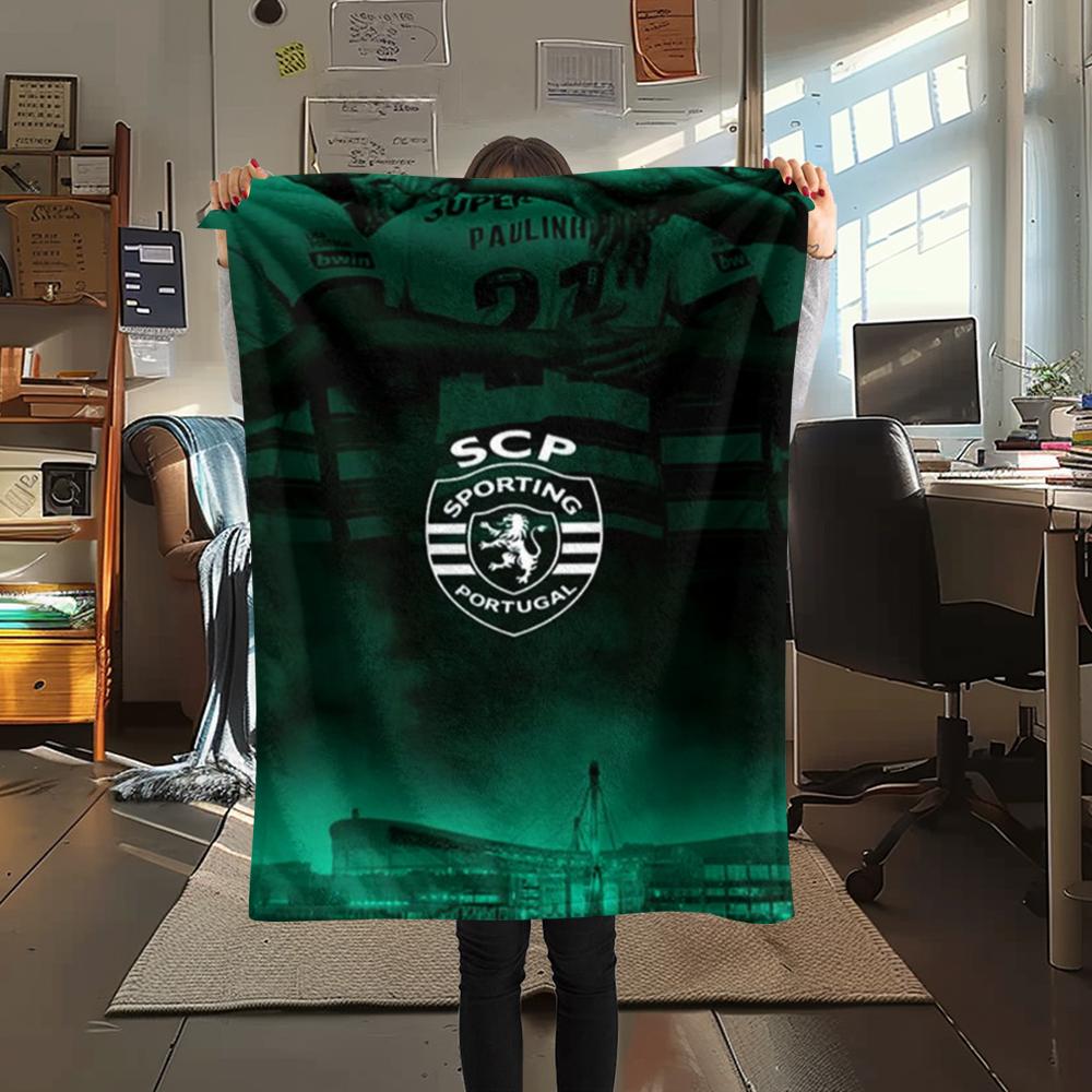 1PC Sporting CP Print Flannel Blanket, High quality Comfortable for All Seasons, Home Decor, Warmth and Comfort, Perfect for Christmas Gifts