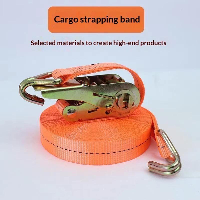 Strong Ratchet Tie Down Cargo Straps Heavy Duty Metal Buckle Adjustable for Securing Snowboard Ski Gear Road Trip Use