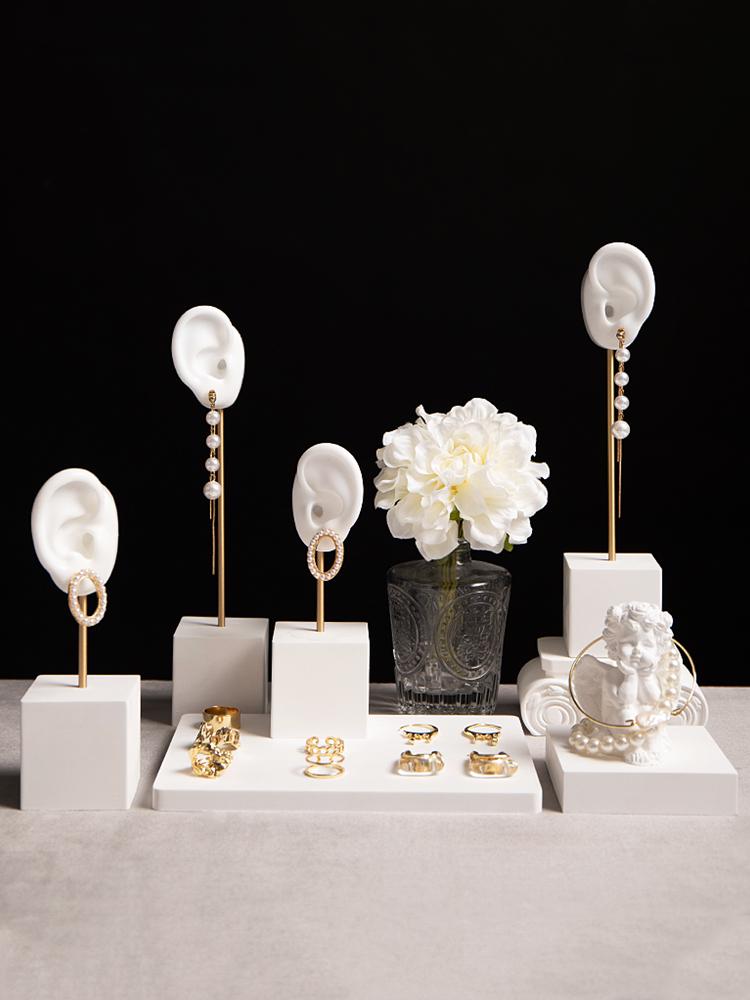 Handcrafted Plaster Hand Jewelry Display Stand - Earring Holder Ornament