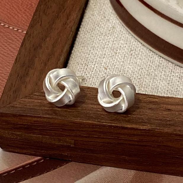 PONYKISS Тибетское серебро Круглые геометрические серьги-пусеты для женщин Классическая личность Мода Минималистичный аксессуар