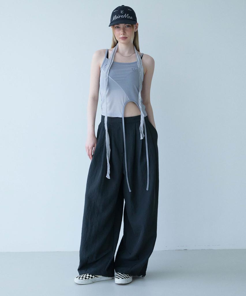 Mualeumoa Draw String Wide Pants-Dark Slate Gray