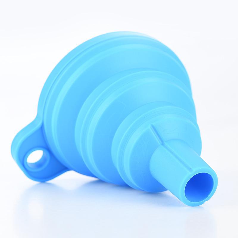 Silicone Folding Funnel with Long Neck - Telescopic and Thickened for Kitchen Liquid Filling