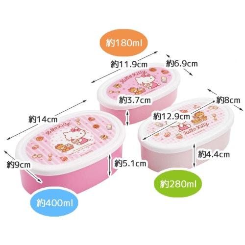 Skater Bento Box Hello Kitty Sweets Sanrio 860ml Set of 3 Seal Container Storage Container Girls Made in Japan SRS3SAG-A
