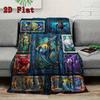 Cybernetic Fish Showcase 2D Flat Pattern Flannel Blanket, High Quality All Seasons, Home Decor, Warmth and Comfort, Perfect for Christmas Gifts.