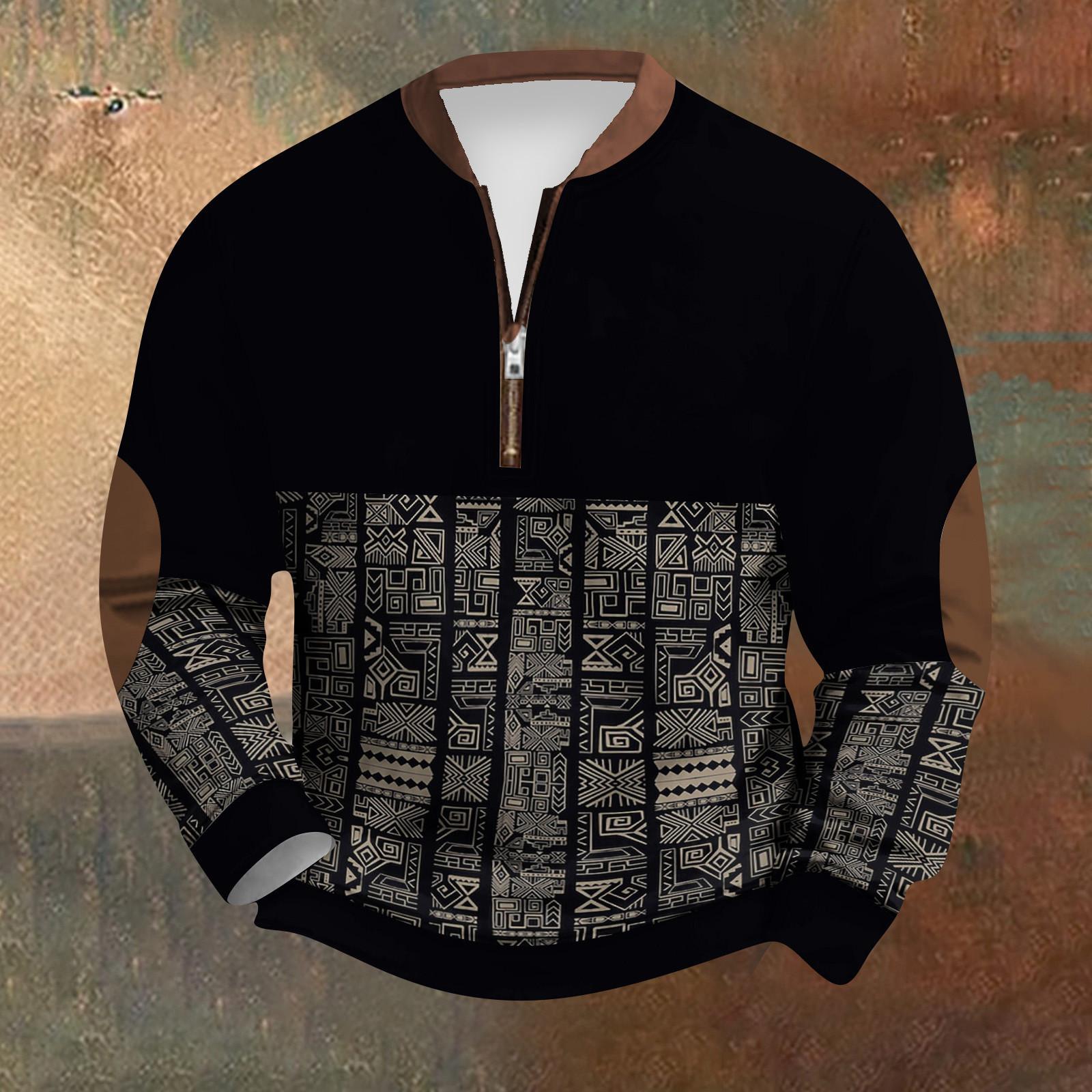 Мужская повседневная толстовка в стиле ретро с градиентным принтом XL чёрный