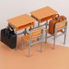 1 Satz 1:12 Puppenhauszubehör Miniatur Schreibtische Stühle Modell Klassenzimmer Dekoration Spielzeug Essen Geschirr Ornament