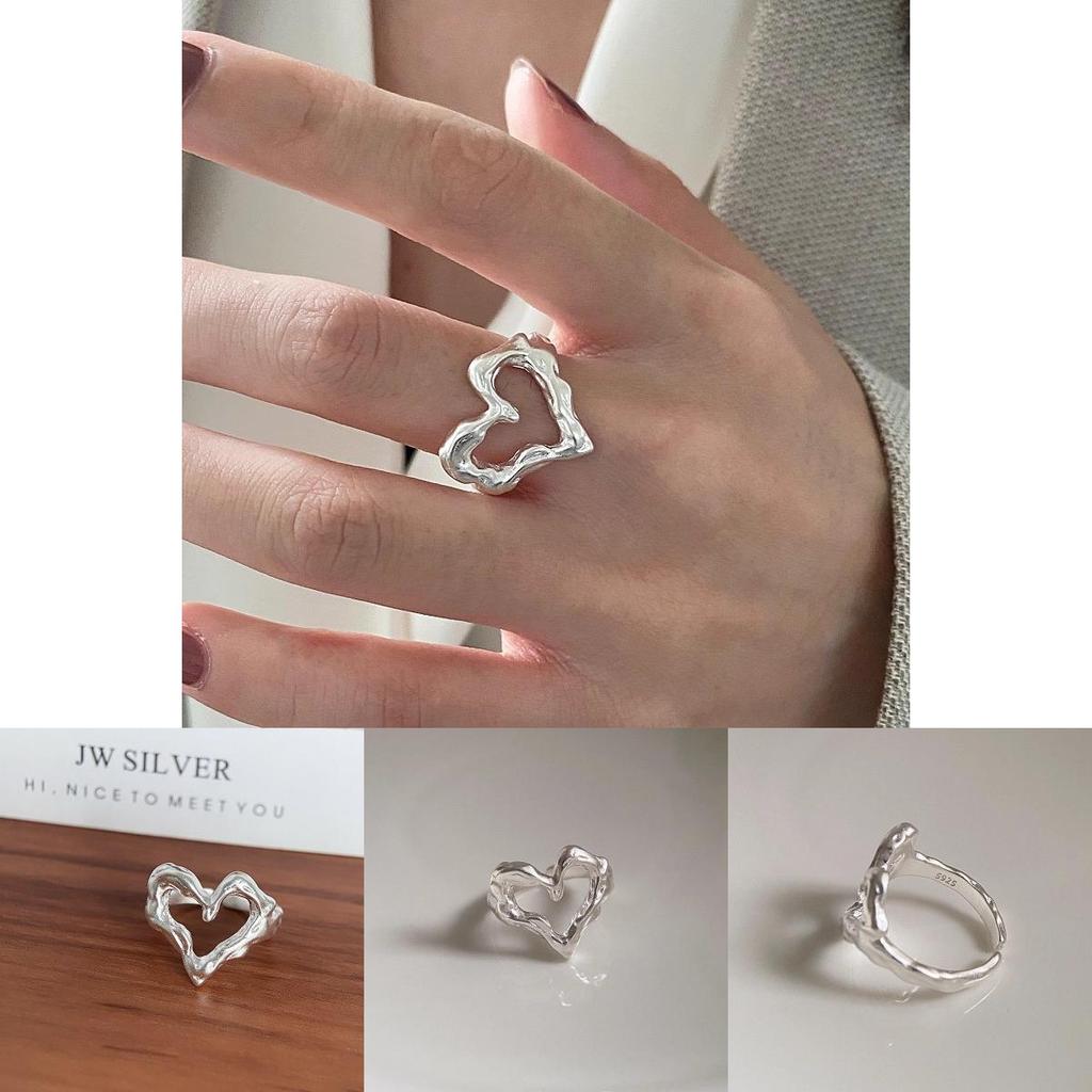 Irregular Heart Eyecatching Ring For Women Trendy Copper Fashion Jewelry For Autumn 2024