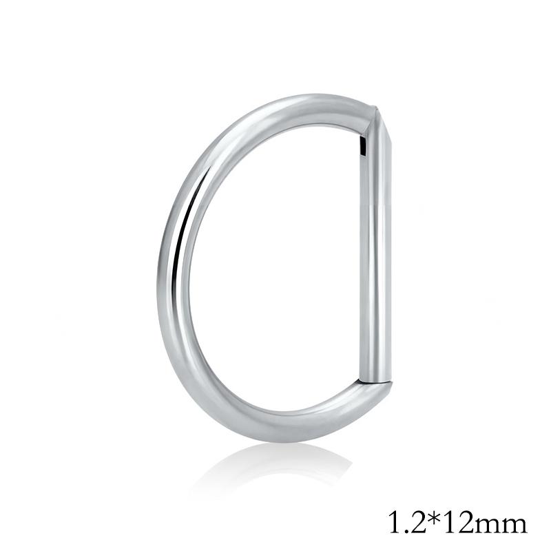 

Titanium D Shape Septum Ring Hinged Segment Clicker Hoop Conch Helix Piercing Body Jewelry A3