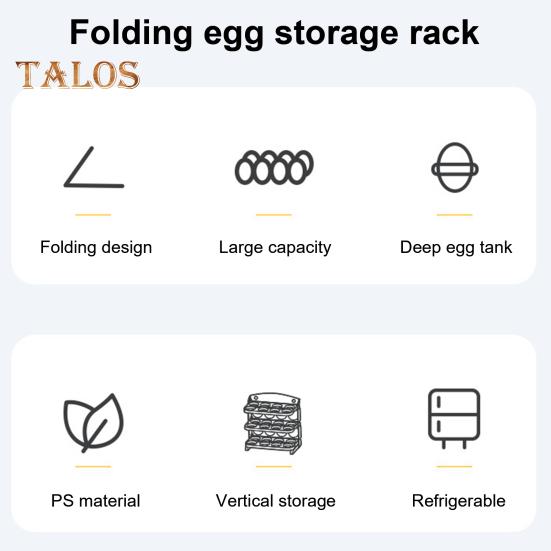Egg Storage Container Large Capacity Food Grade BPA Free Foldable Design Portable Egg Holder Refrigerator Tray