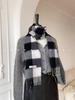 100% Wool Plaid Scarf for Women - Luxury Gift Shawl, Pure Wool Neck Scarf