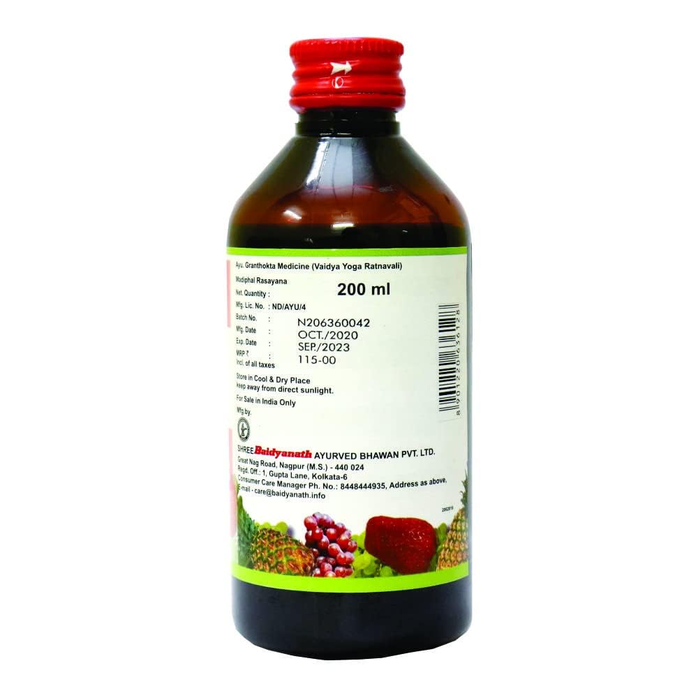 Baidyanath Asli Ayurved Madiphal rasayana - 200ml_Pack of 2 | Ayurvedic Digestive Care tonic | Natural Syrup For Appetite and Acidity Support
