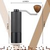 Manual Coffee Grinder with 25g Capacity, Stainless Steel Burr and Wooden Handle, for Home, Office, Camping, and Hiking (Black)