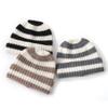Cashmere Autumn and Winter New Unisex Striped Color Block Warm Baotou Ear Protection Coldproof Knitted Hat