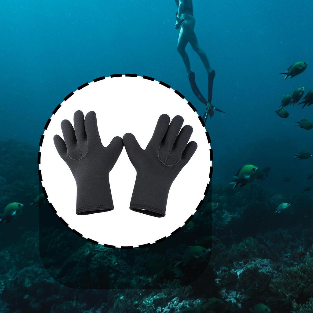 3mm Neoprene Diving Gloves, Five-Finger Non-Slip Swimming Hand Protection for Fishing,