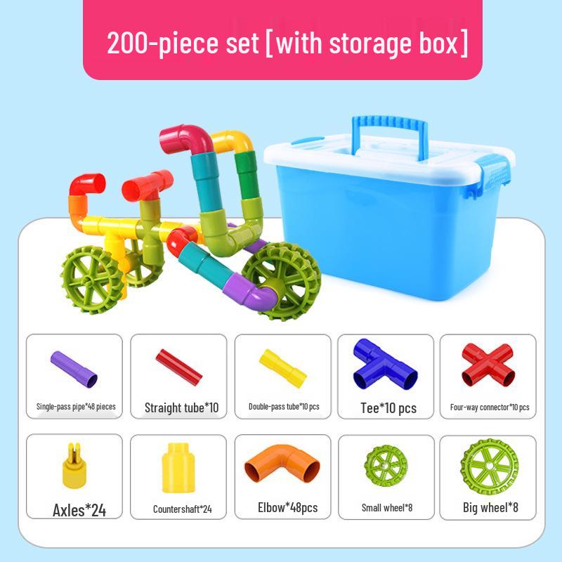 Children's Assembly Water Pipe Building Blocks - Educational DIY Toy for Ages 3+
