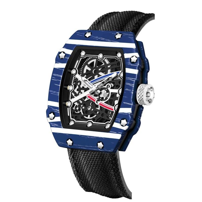 In Stock RM 6702 Slim Barrel Montre Homme Colorful Band Hollow 37.5mm Skeleton Dial Waterproof Sport Casual Quartz Wristwatch