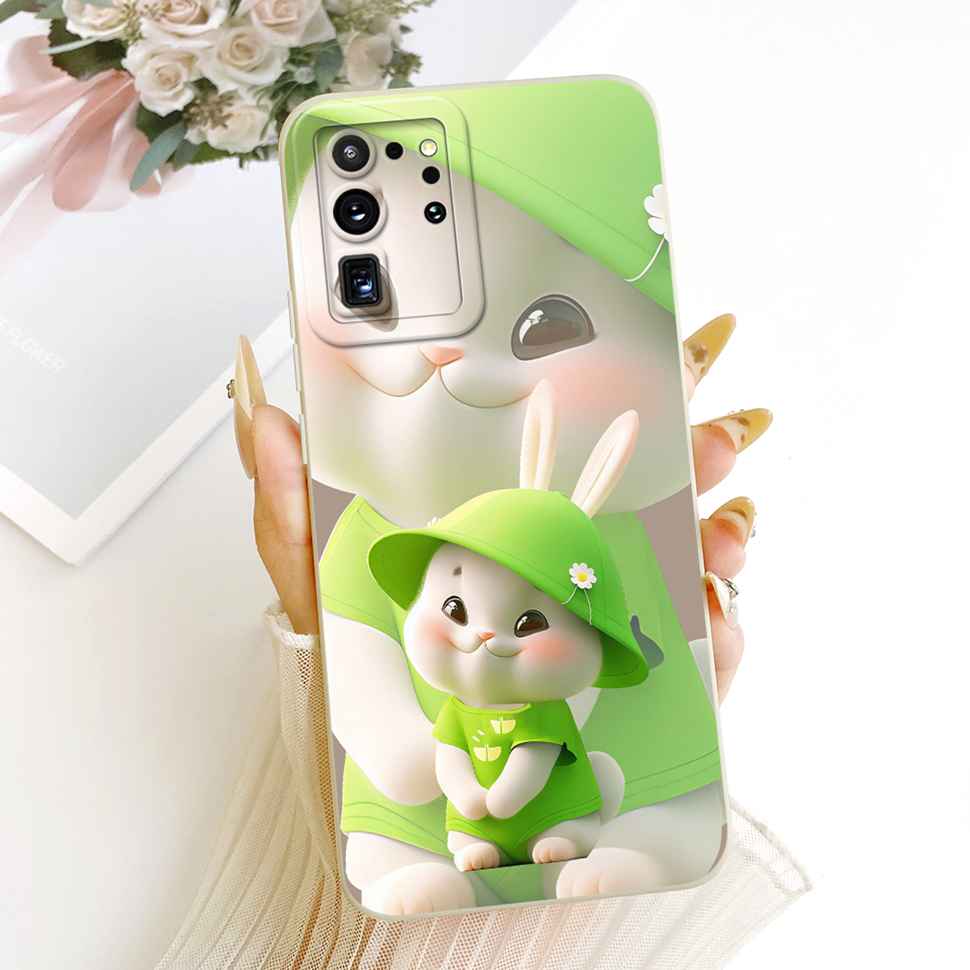 For Samsung Galaxy S20 Ultra Case Fashion Cartoon Rabbit Silicone Back Cover For Samsung S20 Ultra 4G 5G Bumper Phone Cases