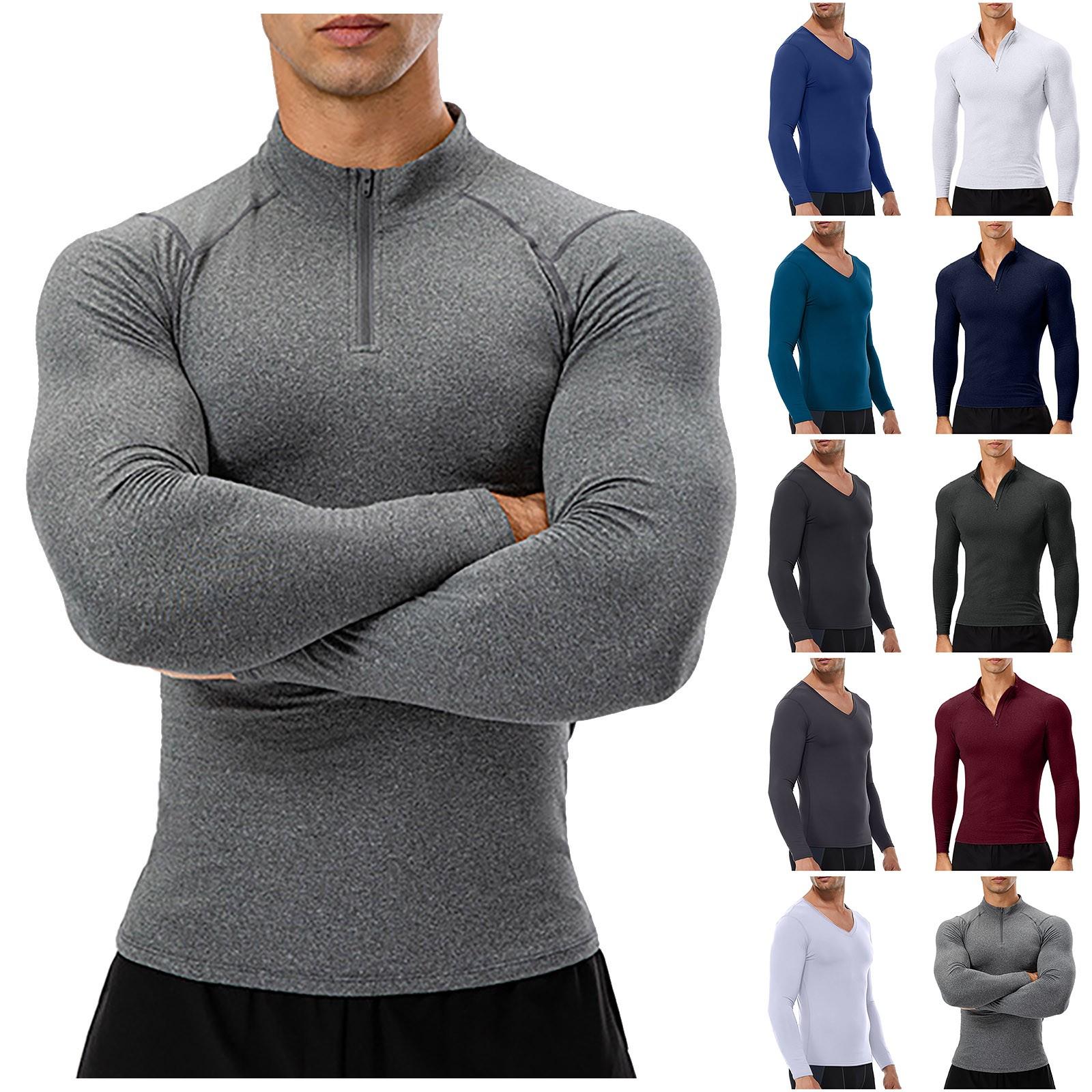 

Мужской спортивный топ с длинными рукавами для бега, эластичный спортивный топ для бега