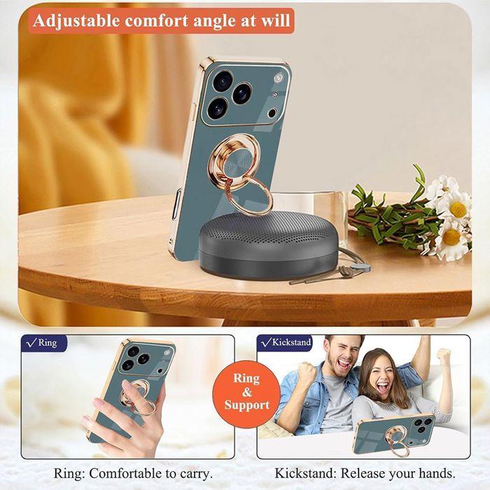 Coque de protection pour iPhone 17 Pro - BOOLING - Silicone Souple - Antichoc - Élégante - Anneau Support