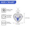 Pocket Watch Heart Roman Analog Display Silver Antique Diamond Pendant Necklace Sweater Chain - Birthday Anniversary Christmas Valentine's Day Gift
