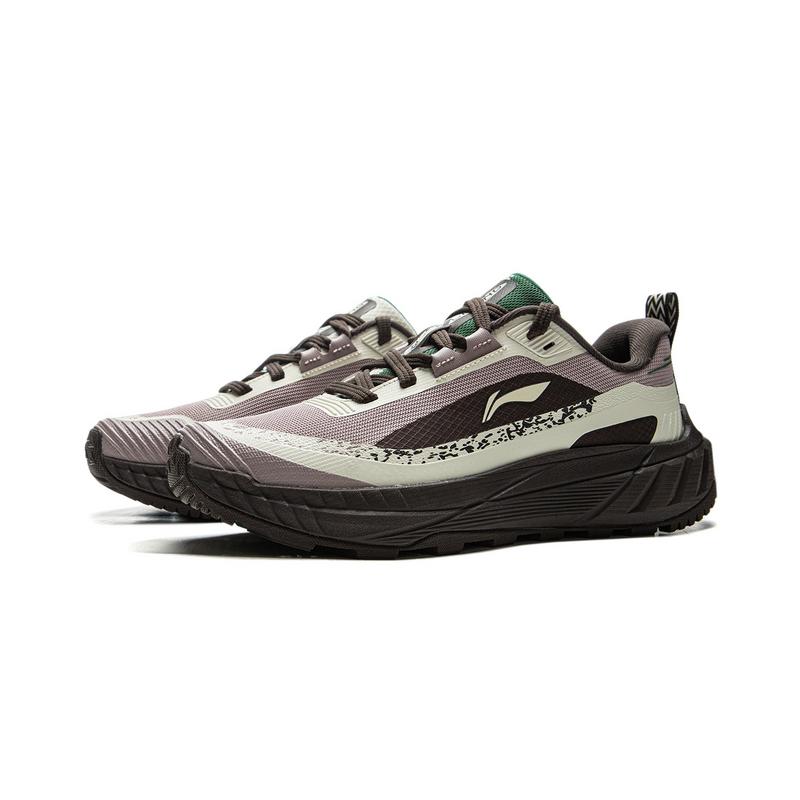 Li Ning CF Su Yi Jie Lite 2.0 Bequeme Outdoor Rutschfest Abriebfest Wasserdicht Low Top Wanderschuhe Herren Wanderschuhe Grau-Braun AHTU007-4