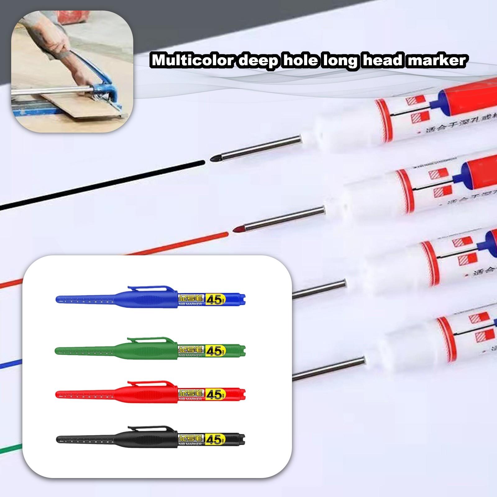 

Multicolor Deep Hole Long Head Marker Pen, Tile Deep Hole Marker Pen Waterproof Quick Drying Oil Pen Woodworking Pen 2ml One Size червоний