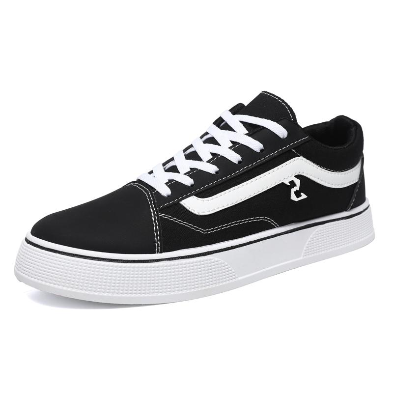 

Men s new breathable canvas low-top skateboard shoes fashion leisure sports design lace-up versatile spring autumn and winter 41 чорний