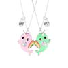 Ein Mädchen 2-teiliges Set Cartoon-Tier-Serie Einhorn Meerjungfrau Capybara Anhänger Beste Freundin Halskette BFF Freundschaft Schmuck Geschenke
