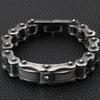 Biker Jewelry Worn Look Bicycle Chain Men's Bracelets Vintage Black Stainless Steel Motorcycle Bicycle Wear CZ Bracelet For Men