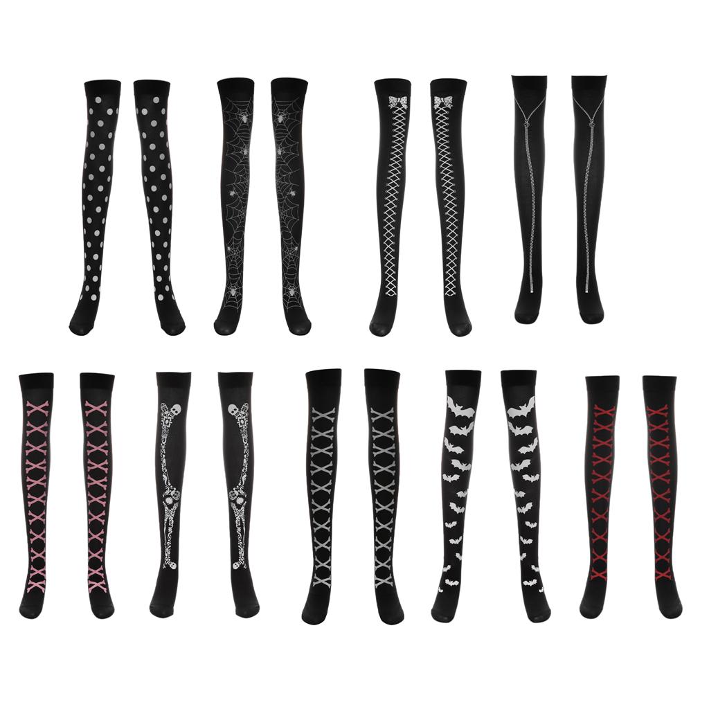 Women Girl Halloween Thigh High Long Stockings Over Knee Costume