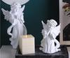 [bellarino] Angel Figurine, Ornament, Praying Angel, Interior Decor, Peace, Praying Angel Statue, Gardening, Craft, Gift, Present, Resin, White (C)