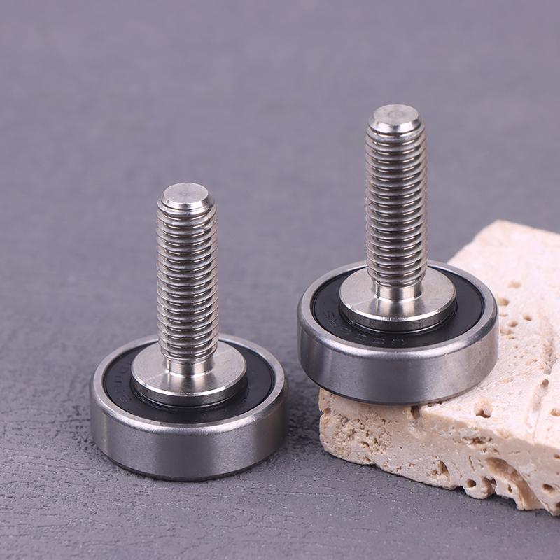 Łożyska wałeczkowe JS600026-8C2L25M8 o średnicy zewnętrznej 26 mm ze stali nierdzewnej, 1/2 szt. Łożyska z gwintem M8 do drzwi i okien